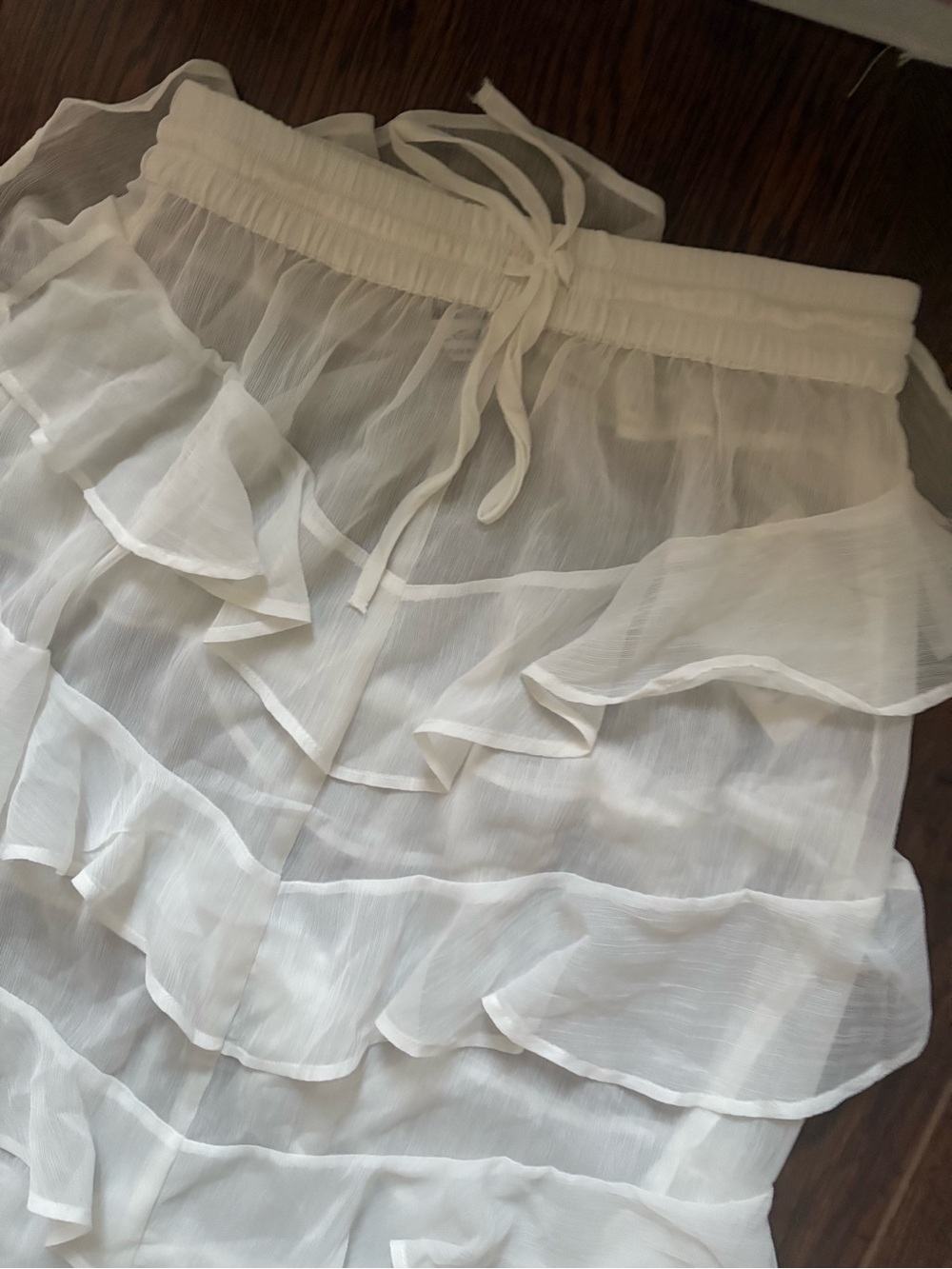NWT Miss Selfridge Sheer Ruffle Skirt US 0 - Picture 8 of 12